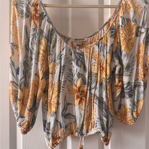 Rip Curl Women's Floral Blouse - Yellow and Gray